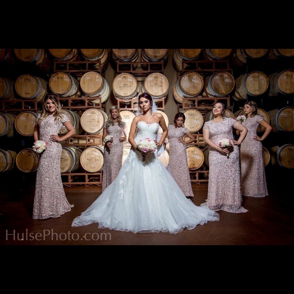 Adrianna Papell sequin dress pink